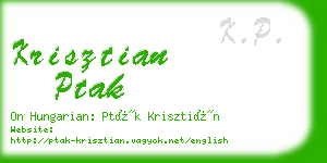 krisztian ptak business card